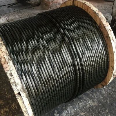 Surface lisse ISO certifié 44 mm câble en acier galvanisé marin 6 * 7 FC pour le levage d'arbre incliné